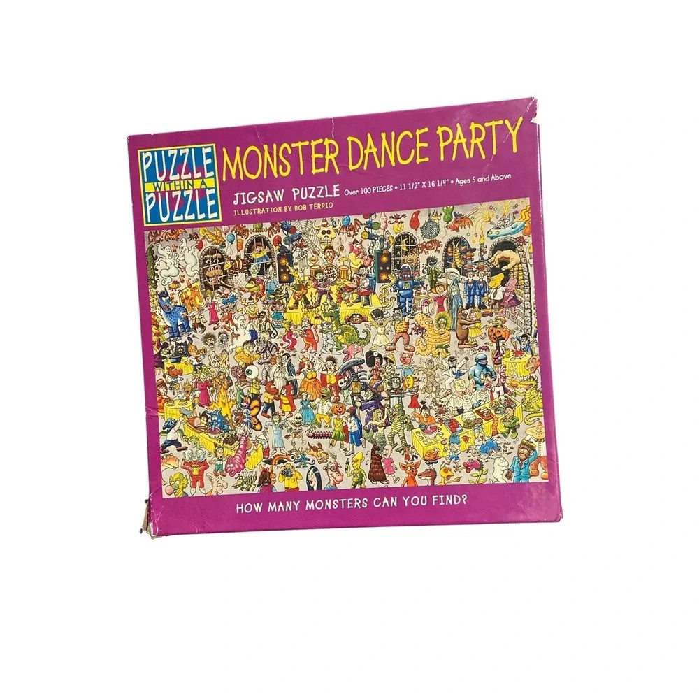 1991 Monster Dance Party Puzzle Within a Puzzle 100+ Pc Complete Bob Terrio